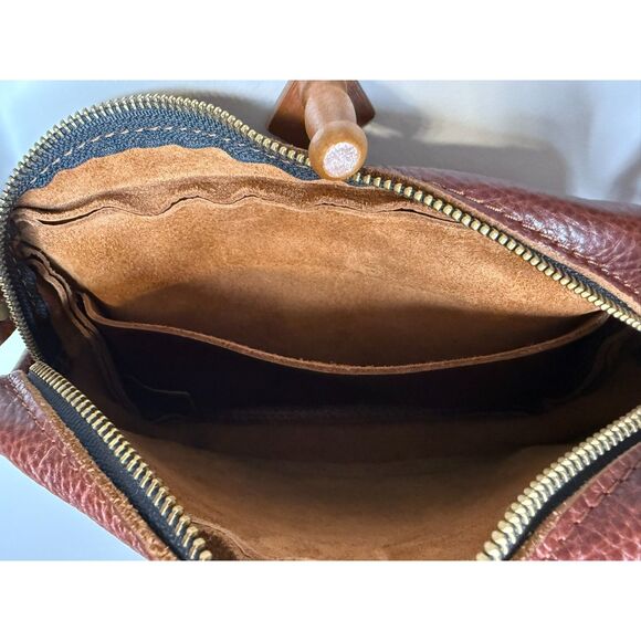 NWOT Portland Leather Goods Toaster Bag in Nutmeg Academia Boho Chic Cottagecore - Picture 5 of 8